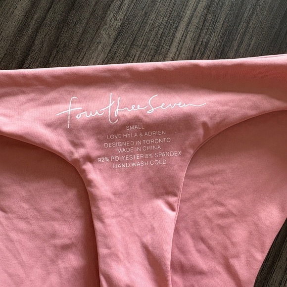 437 Active Swimwear Womens Pink Tie-Front Bandeau Bikini Set Small - Picture 10 of 10